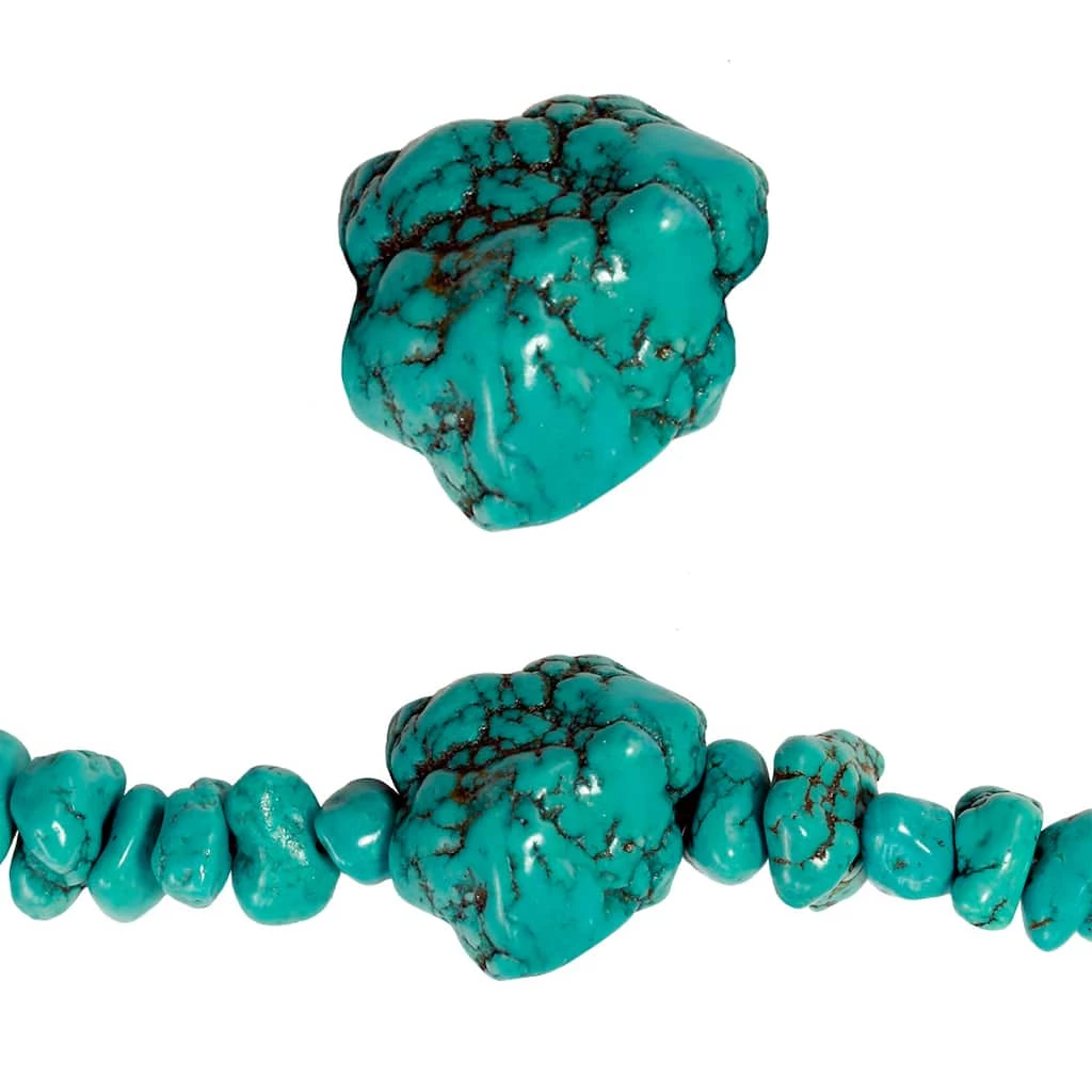 Coupon ๐ Coupon โจ Bead Gallery® Turquoise Dyed Howlite Nugget Beads, 30mm ๐ ๐งจ 2 Coupon ๐ Coupon โจ Bead Gallery® Turquoise Dyed Howlite Nugget Beads, 30mm ๐ ๐งจ