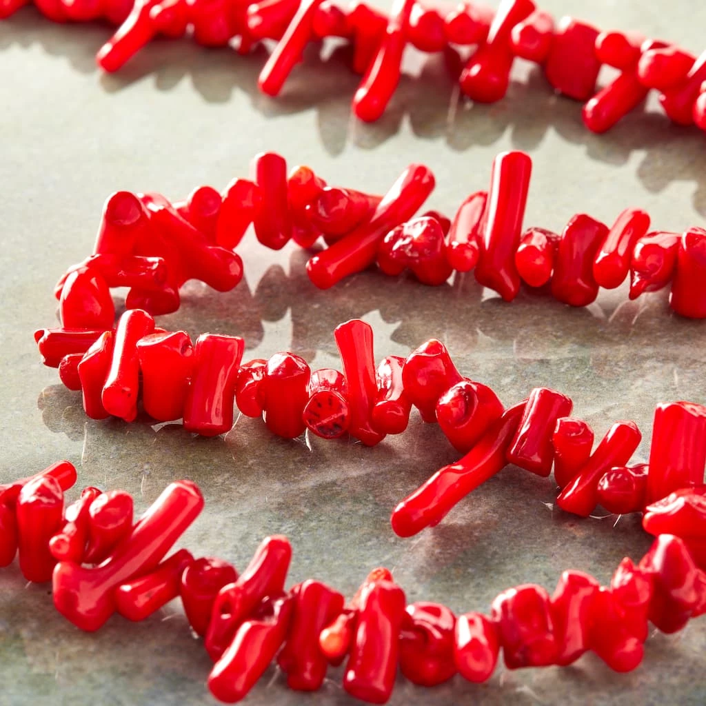 Outlet π Discount π€© Bead Gallery® Red Coral Stick Beads π β 4 Outlet π Discount π€© Bead Gallery® Red Coral Stick Beads π β - Image 2