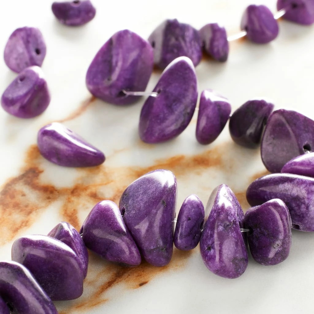 Brand new ๐ Deals ๐ Bead Gallery® Amethyst Quartz Dyed Chinese Marble Nugget Beads ๐ ๐ 4 Brand new ๐ Deals ๐ Bead Gallery® Amethyst Quartz Dyed Chinese Marble Nugget Beads ๐ ๐ - Image 2