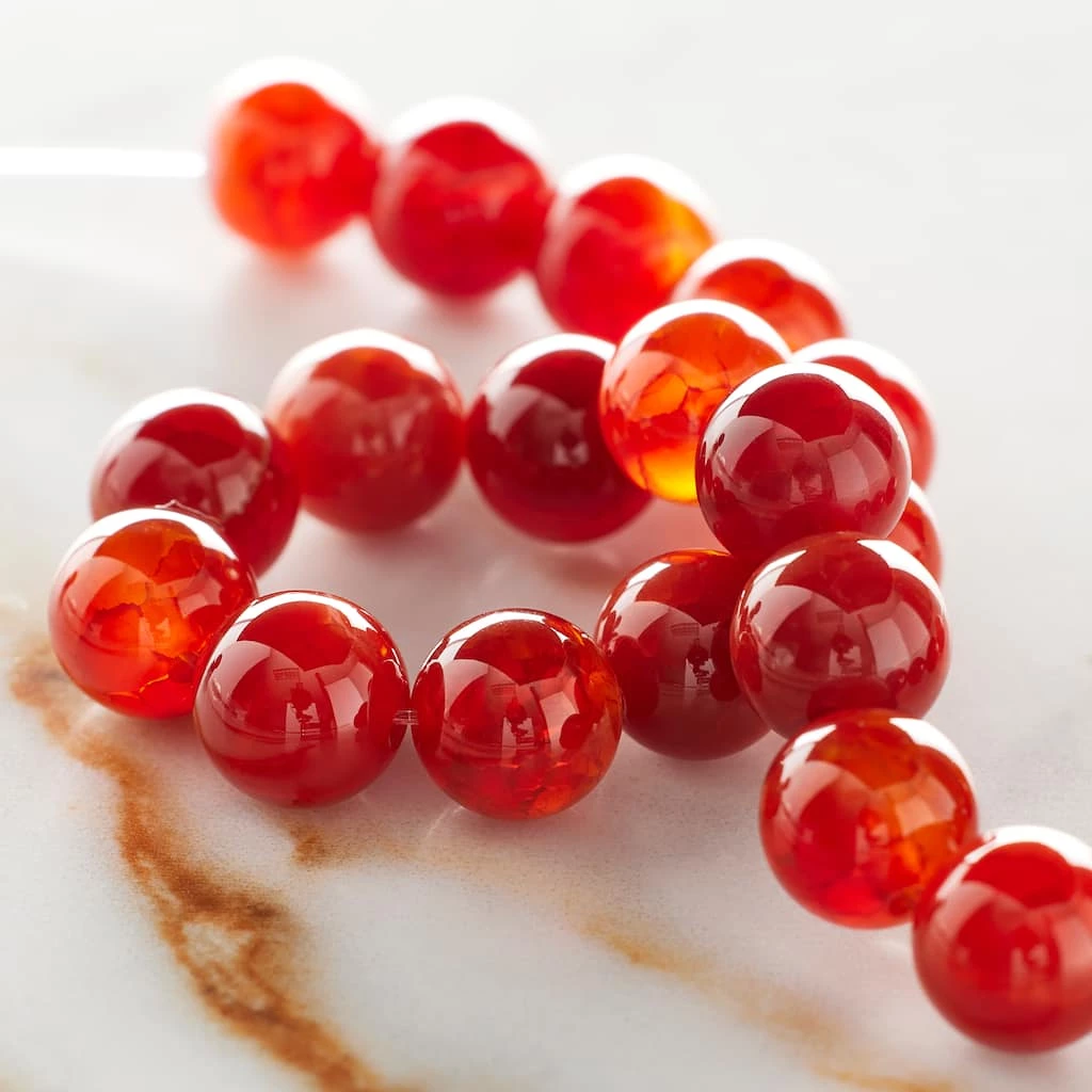 Discount π― Buy β€οΈ Bead Gallery® Amber Fire Agate Round Beads, 8mm π π 4 Discount π― Buy β€οΈ Bead Gallery® Amber Fire Agate Round Beads, 8mm π π - Image 2
