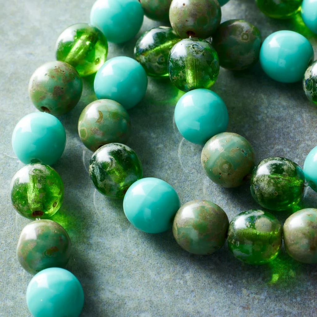 Hot Sale โ Discount ๐ Bead Gallery® Aqua Mix Czech Glass Round Beads, 6mm ๐ โจ 4 Hot Sale โ Discount ๐ Bead Gallery® Aqua Mix Czech Glass Round Beads, 6mm ๐ โจ - Image 2
