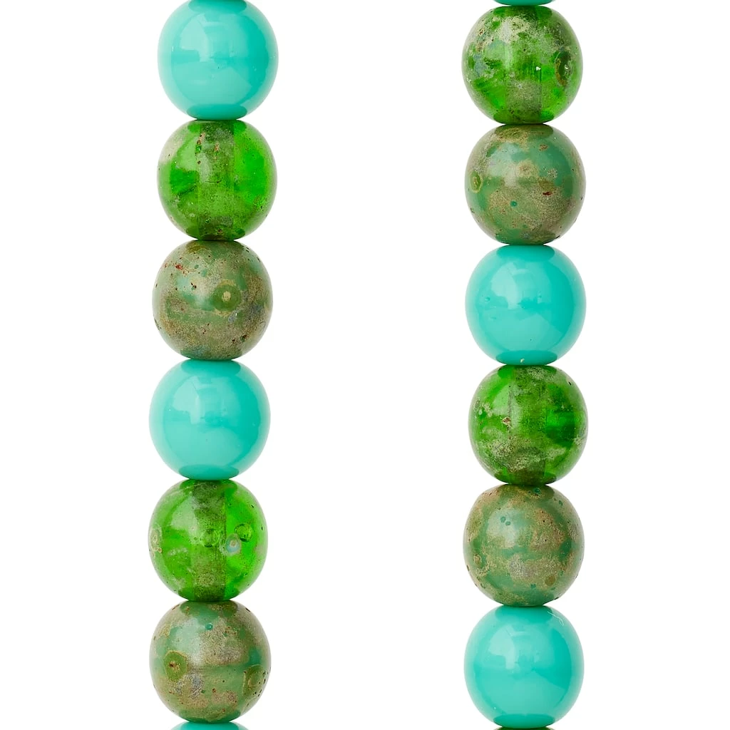 Hot Sale โ Discount ๐ Bead Gallery® Aqua Mix Czech Glass Round Beads, 6mm ๐ โจ 3 Hot Sale โ Discount ๐ Bead Gallery® Aqua Mix Czech Glass Round Beads, 6mm ๐ โจ