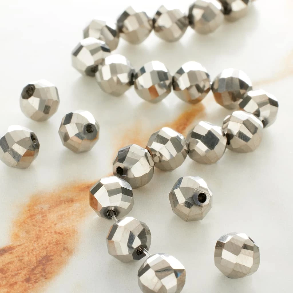 Outlet ๐ฅ Deals ๐ Bead Gallery® Silver Iris Glass Faceted Beads, 8mm ๐ฅฐ ๐คฉ 4 Outlet ๐ฅ Deals ๐ Bead Gallery® Silver Iris Glass Faceted Beads, 8mm ๐ฅฐ ๐คฉ - Image 2