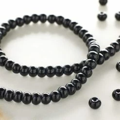 Deals 🔥 Cheap 😍 Bead Gallery® Jet Black Glass Donut Beads, 4mm 🛒 🎉 -Bead Gallery Shop 10150731 20