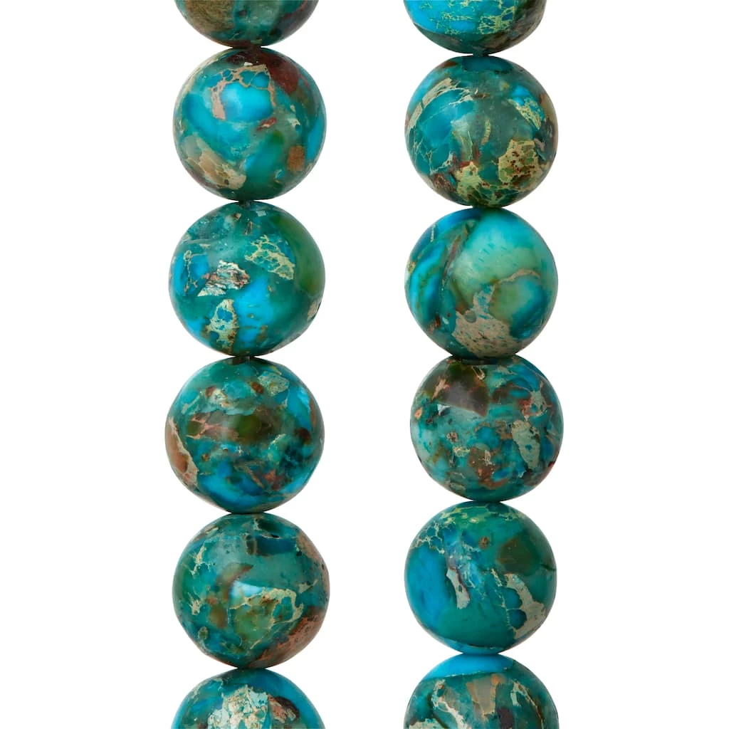 Promo ๐ฏ Top 10 ๐คฉ Bead Gallery® Turquoise Dyed Imperial Jasper Round Beads, 10mm ๐ โญ 3 Promo ๐ฏ Top 10 ๐คฉ Bead Gallery® Turquoise Dyed Imperial Jasper Round Beads, 10mm ๐ โญ