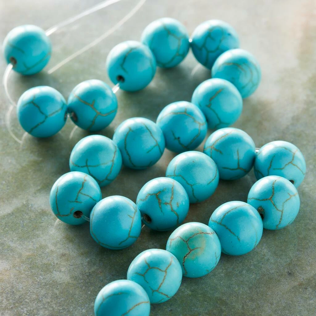 Wholesale ๐ฅฐ Cheapest ๐ Bead Gallery® Turquoise Dyed Howlite Round Beads, 10mm ๐คฉ โจ 4 Wholesale ๐ฅฐ Cheapest ๐ Bead Gallery® Turquoise Dyed Howlite Round Beads, 10mm ๐คฉ โจ - Image 2