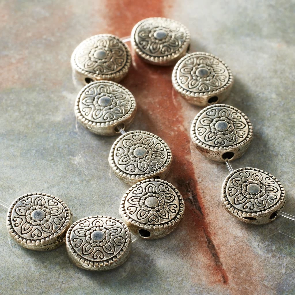 Best Pirce โ Flash Sale ๐ Bead Gallery® Antique Sterling Silver-Plated Lentil Beads, 10mm โค๏ธ โค๏ธ 4 Best Pirce โ Flash Sale ๐ Bead Gallery® Antique Sterling Silver-Plated Lentil Beads, 10mm โค๏ธ โค๏ธ - Image 2