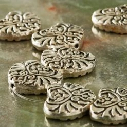 Discount 👏 Buy 🔔 Bead Gallery® Silver-Plated Metal Heart Beads, 18mm 🛒 ❤️ -Bead Gallery Shop 10217181 20