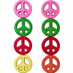 Outlet ⌛ Budget 👏 Bead Gallery® Multicolor Dyed Reconstituted Stone Peace Sign Beads, 15mm ⌛ 🎁