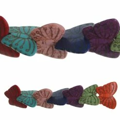 Best Pirce 🥰 Cheapest 🔔 12 Pack: Bead Gallery® Multicolor Howlite Butterfly Beads, 38mm 🌟 👏