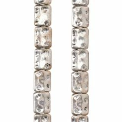 Best deal 🛒 Brand new 😉 Bead Gallery® Antique Silver Plated Metal Rectangle Beads, 10mm ❤️ 🛒