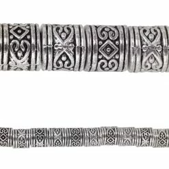 Best Pirce ❤️ Budget 🧨 12 Pack: Bead Gallery® Silver Heart Pattern Metal Rondelle Beads, 8mm 😉 💯