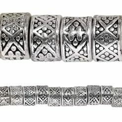 New 🛒 Buy ⌛ 12 Pack: Bead Gallery® Silver Plated Carved Rondelle Beads, 8mm 🎉 😍