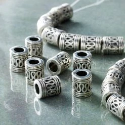 Cheapest 🥰 Budget ✔️ Bead Gallery® Silver Snake Carved Metal Tube Beads, 9mm 🎁 😉 -Bead Gallery Shop 10265366 20