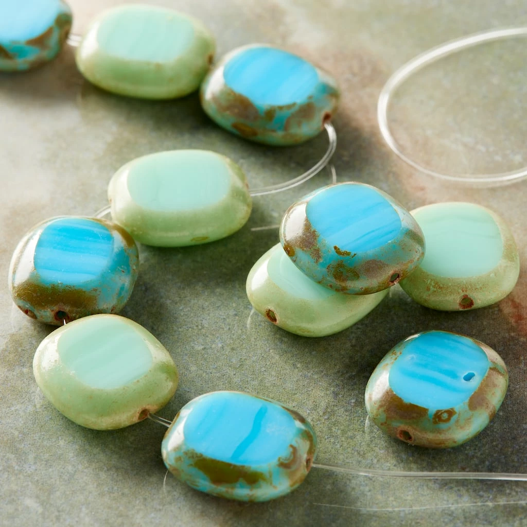 Cheap โจ Best Sale โจ Bead Gallery® Turquoise Mix Czech Glass Lentil Beads, 14mm ๐ฅ ๐ฏ 4 Cheap โจ Best Sale โจ Bead Gallery® Turquoise Mix Czech Glass Lentil Beads, 14mm ๐ฅ ๐ฏ - Image 2