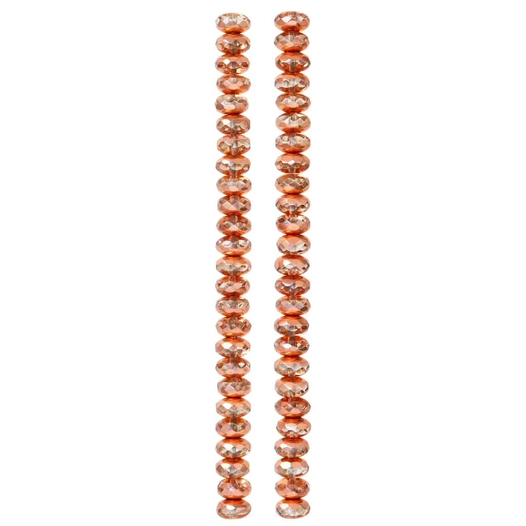 Discount ๐ Brand new ๐ Bead Gallery® Pink Czech Glass Faceted Rondel Beads, 6mm โญ ๐ 5 Discount ๐ Brand new ๐ Bead Gallery® Pink Czech Glass Faceted Rondel Beads, 6mm โญ ๐ - Image 3