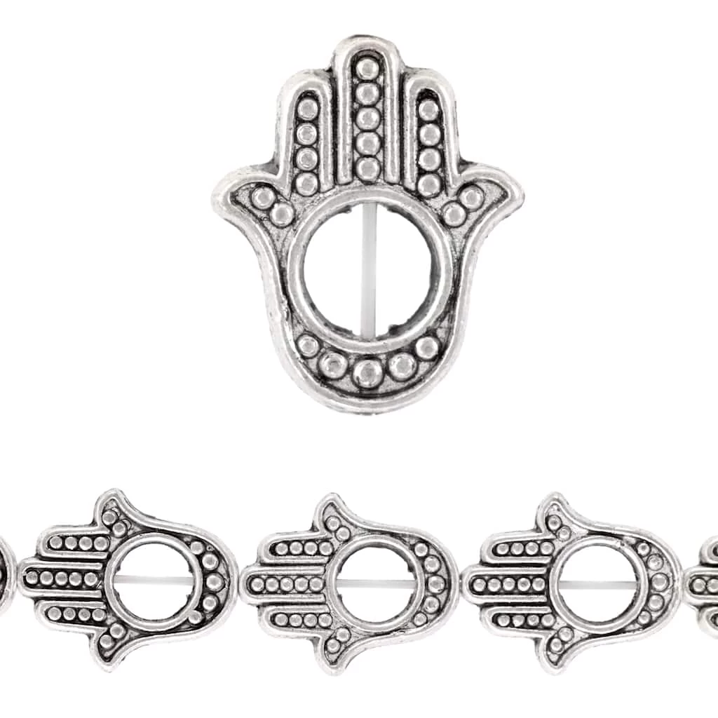 Discount π Outlet π Bead Gallery® Silver Plated Metal Hamsa Beads, 15mm π π 3 Discount π Outlet π Bead Gallery® Silver Plated Metal Hamsa Beads, 15mm π π