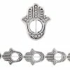 Deals ✨ Best Sale 🎁 12 Pack: Bead Gallery® Silver Plated Metal Hamsa Beads, 15mm 👍 🤩 -Bead Gallery Shop 10290551 2