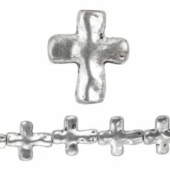 Top 10 🔔 Wholesale ✨ 12 Pack: Bead Gallery® Silver Plated Wavy Metal Cross Beads, 13mm 🎉 🎉