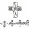 Flash Sale 😉 Budget 🛒 Bead Gallery® Silver Plated Wavy Metal Cross Beads, 13mm 🔔 🎉 -Bead Gallery Shop 10290552 2