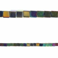 Cheap ๐ Best Pirce ๐ 12 Pack: Bead Gallery® Multicolor Iridescent Hematite Square Beads, 4mm โ ๐ฅฐ