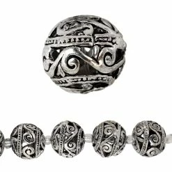 Wholesale 😉 Wholesale ✨ 12 Pack: Bead Gallery® Silver-Plated Carved Filigree Beads, 15mm ✔️ 😉