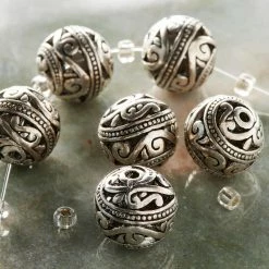 Budget ✔️ Best Pirce 🌟 Bead Gallery® Silver-Plated Carved Filigree Beads, 14mm 🎉 ✨ -Bead Gallery Shop 10290848 20