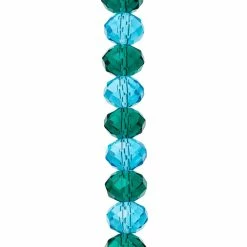 Discount 🔔 Cheap 🧨 Bead Gallery® Blue & Green Faceted Rondel Glass Beads, 12mm 🥰 🧨