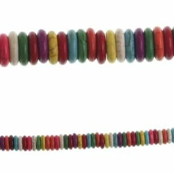 Brand new 🤩 Flash Sale 🔥 12 Pack: Bead Gallery® Colorful Howlite Stone Rondelle Beads, 11mm 🎁 👏