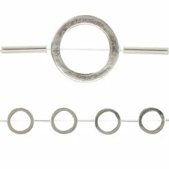 New 😀 Deals ⌛ Bead Gallery® Silver Plated Metal Large Hoop Beads, 19mm 🔥 😍