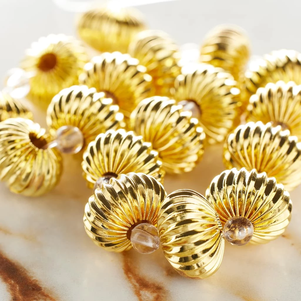 Cheap ๐ Cheapest โ๏ธ Bead Gallery® Gold Plated Metal Melon Rondel Beads, 14mm ๐ฅ ๐ 4 Cheap ๐ Cheapest โ๏ธ Bead Gallery® Gold Plated Metal Melon Rondel Beads, 14mm ๐ฅ ๐ - Image 2