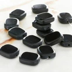 Budget 🌟 Outlet 🔥 Bead Gallery® Jet Black Matte Edge Square Glass Beads, 14mm 😍 😉 -Bead Gallery Shop 10464199 20