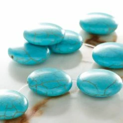 Deals 😍 Discount 🎁 Bead Gallery® Turquoise Dyed Howlite Lentil Beads, 20mm 😍 ⭐ -Bead Gallery Shop 10464257 20