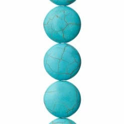 Deals 😍 Discount 🎁 Bead Gallery® Turquoise Dyed Howlite Lentil Beads, 20mm 😍 ⭐ -Bead Gallery Shop 10464257 31