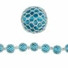 New 😀 Flash Sale ✔️ Bead Gallery® Sapphire with Silver Mesh Glass Round Beads, 10mm 🔔 🎁 -Bead Gallery Shop 10464463 2
