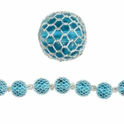 Bead Gallery Shop 2 New ๐ Flash Sale โ๏ธ Bead Gallery® Sapphire with Silver Mesh Glass Round Beads, 10mm ๐ ๐