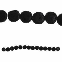 Brand new โ Budget ๐ 12 Pack: Bead Gallery® Black Lava Stone Lentil Beads, 12mm โค๏ธ ๐