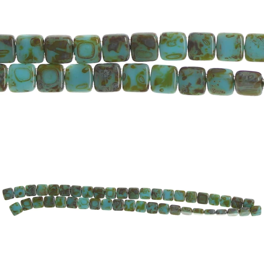 Wholesale ๐งจ Hot Sale ๐ Bead Gallery® Turquoise Czech Glass Square Beads, 6mm ๐คฉ ๐ 3 Wholesale ๐งจ Hot Sale ๐ Bead Gallery® Turquoise Czech Glass Square Beads, 6mm ๐คฉ ๐