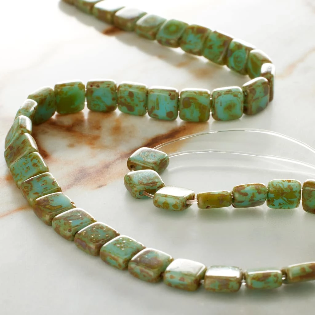 Wholesale ๐งจ Hot Sale ๐ Bead Gallery® Turquoise Czech Glass Square Beads, 6mm ๐คฉ ๐ 4 Wholesale ๐งจ Hot Sale ๐ Bead Gallery® Turquoise Czech Glass Square Beads, 6mm ๐คฉ ๐ - Image 2