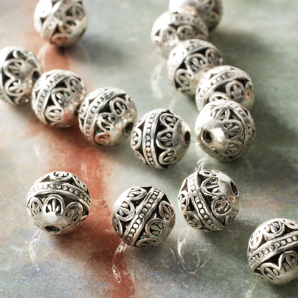 Best Sale ๐ฅฐ Cheap โค๏ธ Bead Gallery® Silver Metal Filigree Round Beads, 10mm ๐ โญ 4 Best Sale ๐ฅฐ Cheap โค๏ธ Bead Gallery® Silver Metal Filigree Round Beads, 10mm ๐ โญ - Image 2