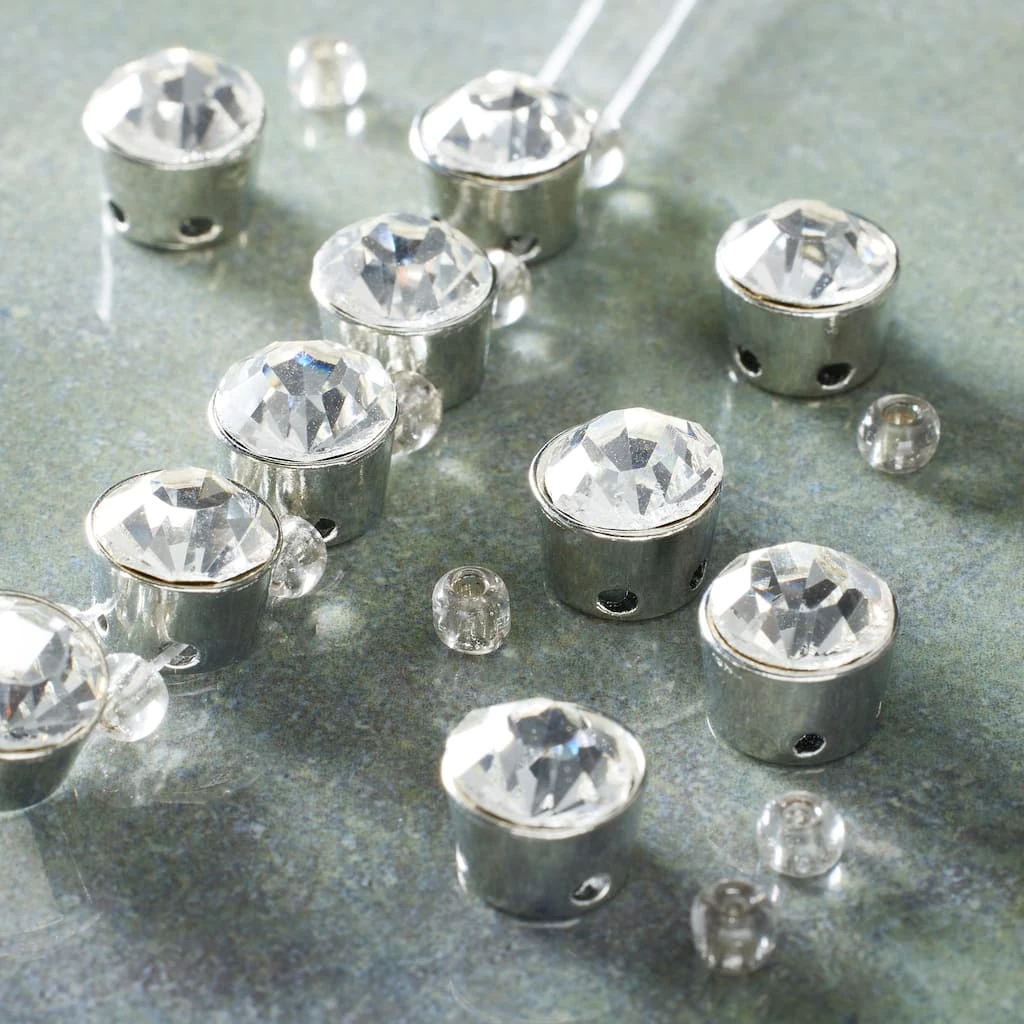 Wholesale ๐ Wholesale ๐ฅ Bead Gallery® Rhodium with Clear Rhinestone Round Sliders, 9mm ๐ โจ 4 Wholesale ๐ Wholesale ๐ฅ Bead Gallery® Rhodium with Clear Rhinestone Round Sliders, 9mm ๐ โจ - Image 2