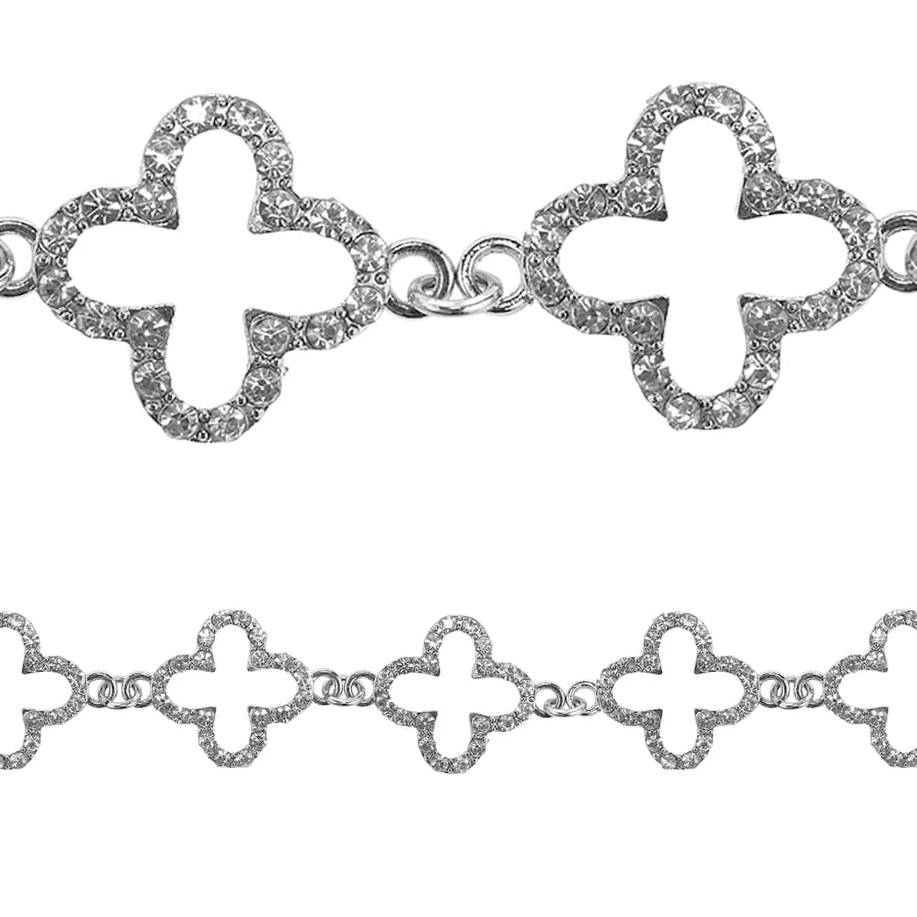 Wholesale ๐ Brand new ๐ 12 Pack: Bead Gallery® Silver Rhinestone & Metal Clover Beads, 18mm ๐ ๐ฏ 3 Wholesale ๐ Brand new ๐ 12 Pack: Bead Gallery® Silver Rhinestone & Metal Clover Beads, 18mm ๐ ๐ฏ