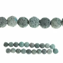 Promo ๐ฏ Best deal ๐ 12 Pack: Bead Gallery® Teal Natural Lava Round Beads, 10mm ๐ โ