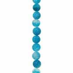 Best Sale ⌛ Brand new 🎉 Bead Gallery® Blue Crackled Agate Round Beads, 10mm 😍 🌟 -Bead Gallery Shop 10507408 31