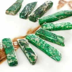 Deals 💯 Coupon ⭐ Bead Gallery® Green Dyed Imperial Jasper Stick Beads ⭐ 🔔 -Bead Gallery Shop 10507435 20