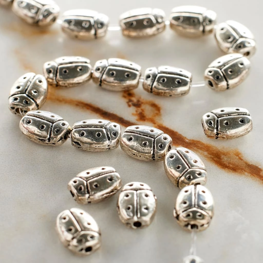 Best deal ๐คฉ Hot Sale ๐ฅ Bead Gallery® Silver-Plated Metal Ladybug Beads, 8mm ๐ ๐ 4 Best deal ๐คฉ Hot Sale ๐ฅ Bead Gallery® Silver-Plated Metal Ladybug Beads, 8mm ๐ ๐ - Image 2