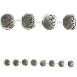 Outlet ✨ Top 10 ⭐ Bead Gallery® Silver Plated Paw Print Lentil Beads, 13mm 🔔 😉