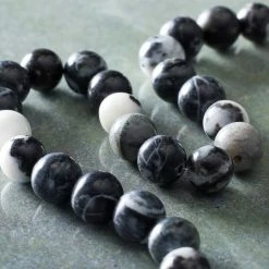 Budget 🤩 Best Sale ⌛ 12 Pack: Bead Gallery® Black & White Zebra Stone Round Beads, 8mm 🎉 🔥 -Bead Gallery Shop MP120932 20