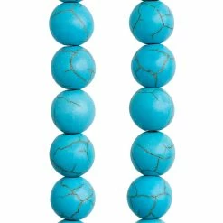 Best Pirce 🎁 Coupon 🔔 12 Pack: Bead Gallery® Turquoise Dyed Howlite Round Beads, 10mm 🌟 ✨