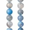 Buy 🥰 Hot Sale ❤️ 12 Pack: Bead Gallery® Blue Crackle Agate Round Beads, 10mm 🎉 👏